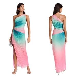 Rococo Sand Luca Ombré Pleated One-shoulder dress - M